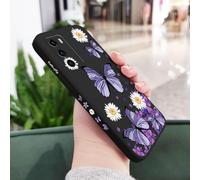 Custodia per telefono con farfalle viola per Huawei P40 P50 P30 P20 Pro Lite Nova 5t Y7A Mate 40 30 20 Pro Lite, cover in silicone liquido, nero 2, per P Smart 2021