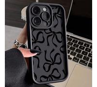 Custodia per telefono con fiocco e scanalatura, verniciata di nero, minimalista, compatibile con iPhone 16/ 15/XR/ 16 Pro Max/7P 8P/P12 Pro Max/P13 Pro Max/P14 Pro Max/P13/P14/P11/P12/P14, compatibile
