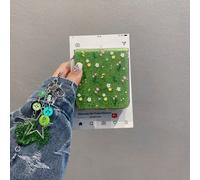 Custodia per telefono con fiore verde glitterato e pendente a forma di stella e quadrifoglio, adatta per Samsung Galaxy ZFlip7 Z Flip6 ZFlip 5 Zflip6 Zflip5, cover posteriore anti-caduta Galaxy Z Flip