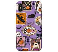 Custodia per telefono con francobollo retrò di Halloween Spookie Cutie Custodia per iPhone X/XS