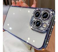 Custodia per telefono con glitter e strass placcati in metallo, compatibile con 17 16E 15 14 13 12 11 X XS Max XR Pro Plus, Galaxy A02S -A07 A12-A17 A22-A26 A32-A36 A50-A56 S20-S25, Honor X9 8 7 A B C