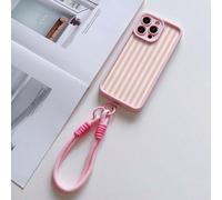 Custodia per telefono con laccetto comoda, con cinturino da polso a righe verticali rosa, cover protettiva antiurto in TPU compatibile con Apple, Galaxy, Honor e altri Galaxy A70,Galaxy S20 Ultra,IPho