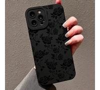 Custodia per telefono con motivo floreale nero, compatibile con iPhone 15/15Pro/15Plus/15Promax, impermeabile, antiurto, anti-caduta, resistente ai graffi, regalo primaverile 6/6s,6p/6sp,11,7p/8p,XR,X