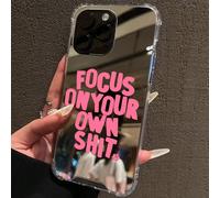 Custodia per telefono con motivo "No Regrets Only Memories" e specchio, anti-caduta, compatibile con iPhone 13/11/17/17pro/16/14/15/15pro/15 Plus/15 Promax/11pro/12pro/13pro/14pro/11promax/12promax/13