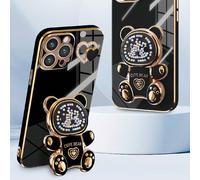 Custodia Per Telefono Con Orsetto Teddy Placcato Arcobaleno Fai-da-te Con Cuore D'amore E Nuova Tecnologia Antiscivolo E Antiurto + Staffa Nascosta Placcata + Set Custodia Per Telefono Completo + Comp