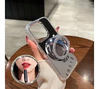 Custodia per telefono con specchio glitterato, supporto anti-caduta, compatibile con APPLE 16/15/14/13, Pro Max X XR, Galaxy S25/S24/S23, Xiao Mi 14T/13T/12T, Redmi Note 13/12, Honor, OPPO Reno Series