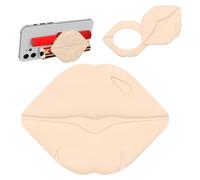 Custodia per telefono con supporto per rossetto | dispositivo in silicone a rotazione a 360 gradi con specchio, supporto adesivo per balsamo per labbra e carte telefoniche, per casa e famiglia, fe