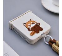 Custodia per telefono con toppe di animali carini e cinturino portatile compatibile con Samsung Galaxy Z Flip 5 6 Flip6 Zflip7 ZFlip5 Zflip 6, cover posteriore con cinturino, custodia per telefono com