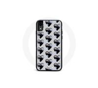 Custodia per telefono - Custodia Iphone XS - Cuori - Nero - Flessibile - Protezione contro gli urti