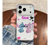 Custodia per telefono Disney Lilo & Stitch, design a tema "Amore" con Stitch e Angel in posa romantica, adatta per iPhone 17/17 Pro/17 Pro Max/17 Air/16/15/14/13/12/11/X Series, Custodia iPhone 17 Pro