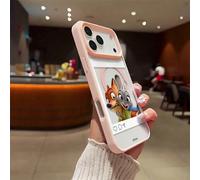Custodia per telefono Disney Zootopia Nick & Judy, design stile Polaroid per social media, trasparente, magnetica, antiurto, per iPhone 17/17 Pro/17 Pro Max/17 Air/16/15/14/13/12/11/Serie X, Custodia 