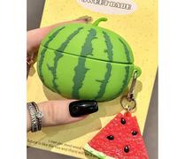 Custodia per telefono divertente, custodia per telefono brutta a forma di anguria in silicone protettivo adatta per FreeBuds Pro/4/SE/4E/5i/3, design carino a cartone animato, adatta per l'estate AirP