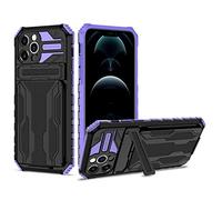 Custodia per telefono For iPhone 12 Pro Max Case con titolare del pacchetto di schede, protezione da custodia For cellulare antiurto antiurto For iPhone 12 Pro Max Cover posteriore per telefono(Mor)