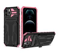 Custodia per telefono For iPhone 12 Pro Max Case con titolare del pacchetto di schede, protezione da custodia For cellulare antiurto antiurto For iPhone 12 Pro Max Cover posteriore per telefono(Pembe)