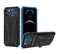Custodia per telefono For iPhone 12 Pro Max Case con titolare del pacchetto di schede, protezione da custodia For cellulare antiurto antiurto For iPhone 12 Pro Max Cover posteriore per telefono(Mavi)