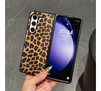Custodia per telefono in finta pelle con stampa leopardata, compatibile con Samsung Z Fold3/4/5/6/7, impermeabile, antiurto, anti-caduta, resistente ai graffi Galaxy Z Flip3 5G,Galaxy Z Fold3 5G,Galax