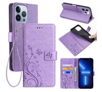 Custodia per telefono in pelle PU con portacarte goffrato a farfalla, con cinturino da polso, compatibile con Apple 17 Pro/16 Pro Max/16E, Galaxy A15/Note20 Ultra, Note 13 5G, Honor 90 Lite, G32, 9 Pr