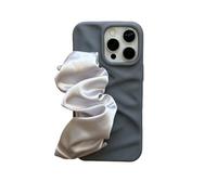 Custodia per Telefono in Raso Scrunchie Compatibile con Iphone 17 16 15 14 13 Pro Max Custodia Protettiva Antiurto in Silicone Opaco con Cinturino Mano (Nero,per iPhone 17Pro max)