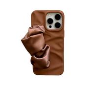 Custodia per Telefono in Raso Scrunchie Compatibile con Iphone 17 16 15 14 13 Pro Max Custodia Protettiva Antiurto in Silicone Opaco con Cinturino Mano (Grigio,per iPhone 17)