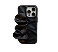 Custodia per Telefono in Raso Scrunchie Compatibile con Iphone 17 16 15 14 13 Pro Max Custodia Protettiva Antiurto in Silicone Opaco con Cinturino Mano (Rosso,per iPhone 14)