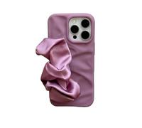 Custodia per Telefono in Raso Scrunchie Compatibile con Iphone 17 16 15 14 13 Pro Max Custodia Protettiva Antiurto in Silicone Opaco con Cinturino Mano (Marrone,per iPhone 14 Pro)