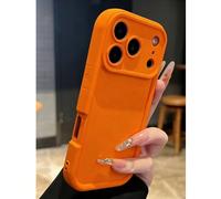 Custodia per telefono in silicone morbido e antiurto, compatibile con iPhone 17, 16, 15, 14, 12, 13, 11 Pro Max Plus, colore arancione puro, con protezione completa per la fotocamera iPhone 12,iPhone