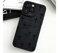 Custodia per telefono in stile gotico, vintage scuro, con simbolo religioso della croce nera, compatibile con iPhone e Galaxy, versione internazionale, non la versione domestica iPhone SE2,IPhone X/XS