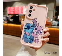 Custodia per telefono in TPU Disney Miniso Stitch e Angel, custodia per coppia di cartoni animati adatta per Samsung S26 Ultra/S26 Edge/S26 Plus/S26/S25 Ultra/S25 Plus/S25/S25FE/S25Edge/S24Ultra/S24Pl