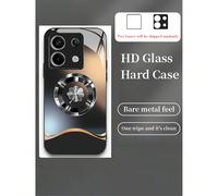 Custodia per telefono in vetro dipinta con motivo di testa di drago in legno di lusso alla moda, compatibile con modelli multipli come Redmi/Vivo/Realme/OPPO/Honor/, adatta per Note 13 Pro 4G/5G, Note