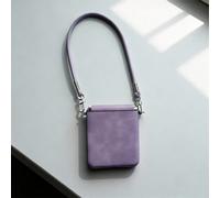 Custodia per telefono leggera e viola chiara, compatibile con Samsung Galaxy ZFlip7 Z Flip6 ZFlip 5 Zflip6 Zflip5, con cinturino anti-smarrimento, cover posteriore antiurto Galaxy Z Flip5,Galaxy Z Fli