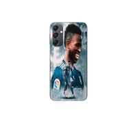 Custodia per telefono - MANIACASE - Samsung Galaxy A14 - Vinicius JR - Sfondo Blu - Morbida