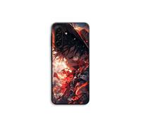 Custodia per telefono - MANIACASE - Samsung Galaxy A57 - Silicone TPU - One Piece Luffy arrabbiato - Nero