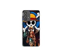 Custodia per telefono - MANIACASE - Samsung Galaxy A73 - Silicone TPU - One Piece Luffy Team - Nero