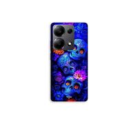 Custodia per telefono - MANIACASE - Xiaomi Redmi Note 13 Pro 4G - Silicone - Morbida - Teste di morte blu colorato