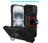 Custodia per telefono militare antiurto di grado militare con supporto nascosto, compatibile con Apple 17 Pro Max, 11/12/13/14/15/16 Pro Max, Galaxy S22/23/24/25+ Ultra, A04/A05/A14/A15/A24/A25/A34/A5