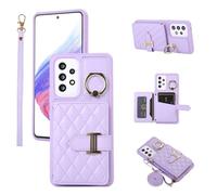 Custodia per telefono per Samsung Galaxy A53 5G Custodia a portafoglio con tracolla a tracolla e porta carte di credito in pelle Anello di rotazione a 360 ° Cavalletto Stand Cell A 53 G5 53A SM A536U
