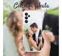 Custodia per telefono personalizzata con fotografia da matrimonio, copertura protettiva morbida nera opaca a copertura totale compatibile con A14/A52s, XR, 11, 13, Forever Love, regalo per anniversari
