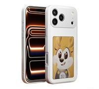 Custodia per telefono personalizzata per iPhone, custodia per telefono con schermo d'inchiostro fai da te, per display di piccole carte e seguaci a stelle (16 Pro rosa)