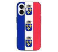 Custodia per telefono stampata con bandiera francese del conte Henri di Chambord, compatibile con iPhone 16/16 Plus/16 Pro/16 Pro Max/16 E, divertente e leggera protezione per telefoni in TPU