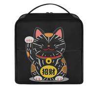 Custodia per trucchi, design con mini gatto portafortuna Maneki-neko, in piedi