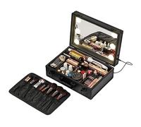 Custodia per trucco a LED, Borsa per trucco con specchio Custodia per cosmetici Scatola da viaggio portatile per bellezza Borsa per trucco impermeabile Borsa per organizzatore Borsa per truc
