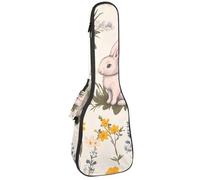 Custodia per ukulele, 58,4 cm, con motivo a fiori selvatici e foglie d'albero, imbottita, con custodia e manico spesso, Multicolore 10., 25.9x9x3.1in/66x23x8cm, Organizer per borse