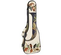 Custodia per ukulele, 58,4 cm, graziosa lettera A con fiori colorati, imbottitura estetica, custodia per il trasporto con custodia e manico spesso, Multicolore 02, 25.9x9x3.1in/66x23x8cm, Organizer