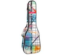 Custodia per ukulele, 58,4 cm, imbottitura con piume di uccello colorate, custodia per il trasporto e manico spesso, Multicolore 09, 25.9x9x3.1in/66x23x8cm, Organizer per borse