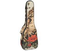 Custodia per ukulele, 58,4 cm, imbottitura con piume di uccello colorate, custodia per il trasporto e manico spesso, Multicolore 04, 25.9x9x3.1in/66x23x8cm, Organizer per borse