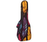 Custodia per ukulele, 58,4 cm, imbottitura con piume di uccello colorate, custodia per il trasporto e manico spesso, Multicolore 01, 25.9x9x3.1in/66x23x8cm, Organizer per borse