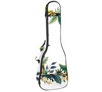 Custodia per ukulele, 58,4 cm, lettera M, con imbottitura a ghirlanda, farfalle, custodia per il trasporto con custodia e manico spesso, Multicolore 08, 25.9x9x3.1in/66x23x8cm, Organizer per borse