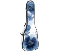 Custodia per ukulele, 58,4 cm, motivo foglie e fiori con sfondo scuro, imbottitura per il trasporto, con custodia e manico spesso, Multicolore 05, 25.9x9x3.1in/66x23x8cm, Organizer per borse