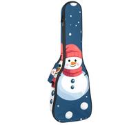 Custodia per ukulele, 58,4 cm, motivo: pinguini natalizi, fiocchi di neve, sfondo blu, imbottitura per il trasporto, con custodia e manico spesso, Multicolore 04, 25.9x9x3.1in/66x23x8cm, Organizer per