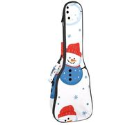 Custodia per ukulele, 58,4 cm, motivo: pinguini natalizi, fiocchi di neve, sfondo blu, imbottitura per il trasporto, con custodia e manico spesso, Multicolore 06, 25.9x9x3.1in/66x23x8cm, Organizer per